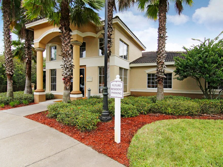 main entrance to leasing office at San Marco Apartments, Ormond Beach, Florida