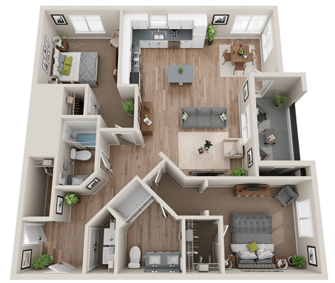 Serene Floor Plan at SYNC APARTMENT HOMES, North Las Vegas Nevada