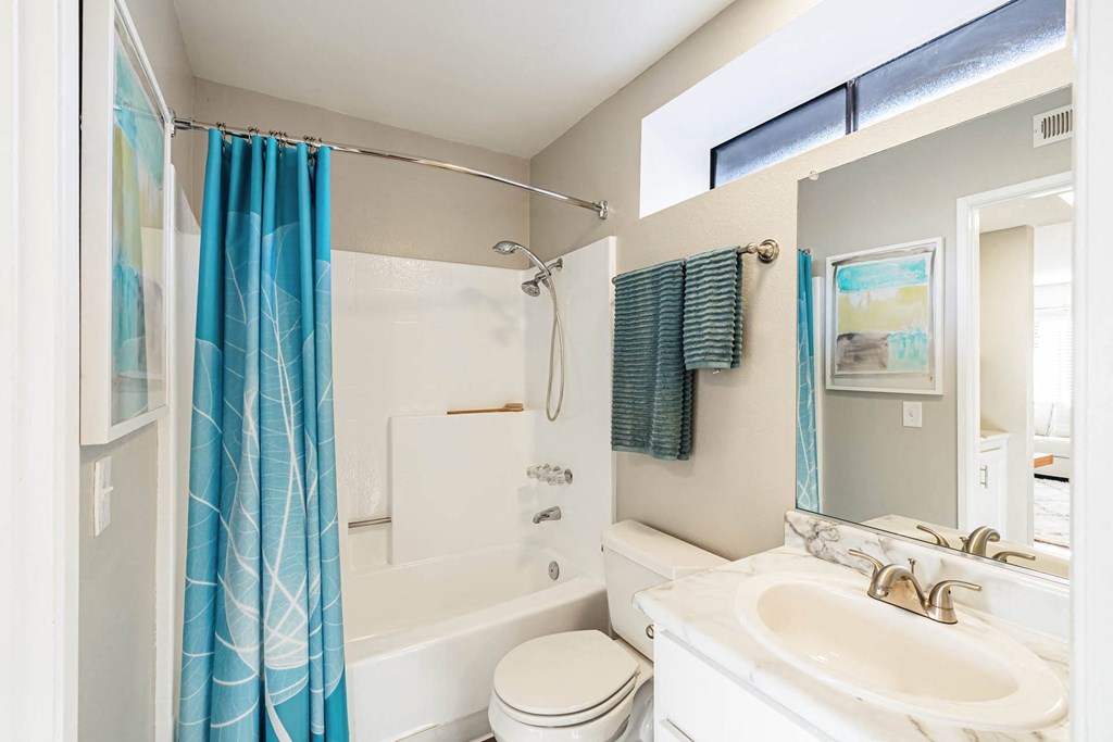 a bathroom with a shower and a sink and a toilet