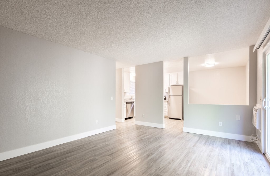 Living room with wood floors