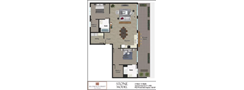 Stone 2 bedroom 2 bath penthouse floorplan
