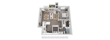 One bedroom floor plan l Stonelake Apartments in Elk Grove CA