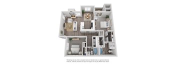 Two  bedroom floor plan l Stonelake Apartments in Elk Grove CA