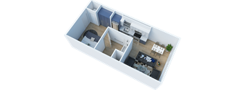 3D floor plan of Studio B