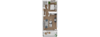 a floor plan of a 1 bedroom apartment at the residences at silver hill in suitland,
