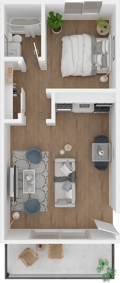 a floor plan of a 1 bedroom apartment at the residences at silver hill in suitland,