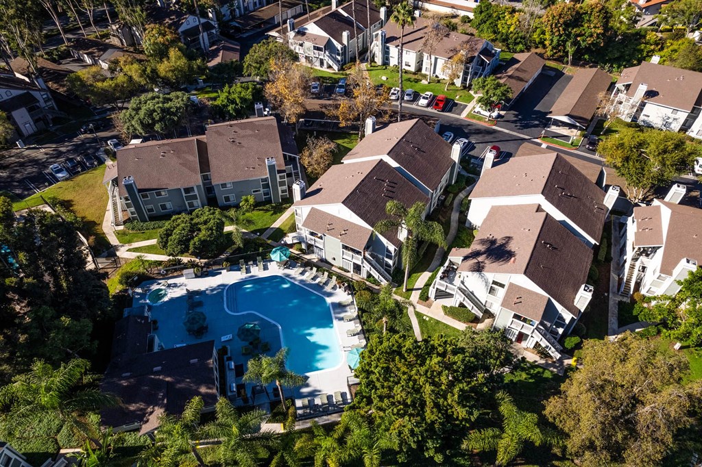 aerial view at SYCAMORE GREENS APARTMENT HOMES, California