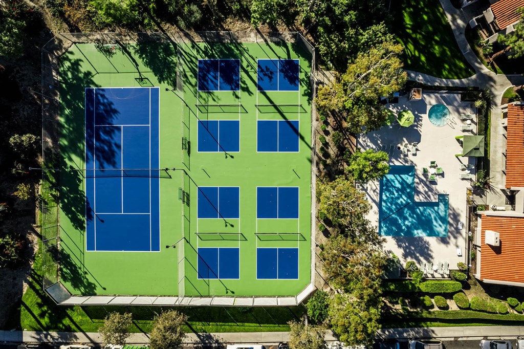 Aerial Tennis Court at SYCAMORE LANE APARTMENT HOMES, California ? 