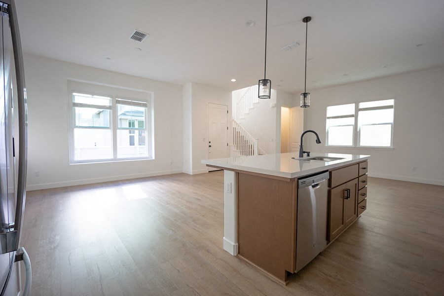 Crocker Village living area with kitchen