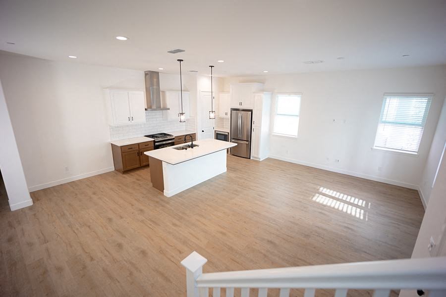 Crocker Village living area with kitchen