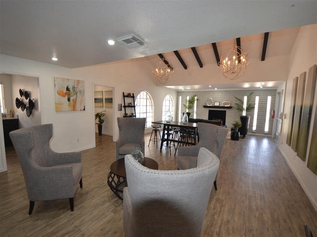 a living room filled with furniture and a fire place at DESERT PEAKS, Texas, 79912