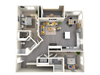 Two bedroom floor plan
