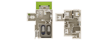 a floor plan four bedroom apartment