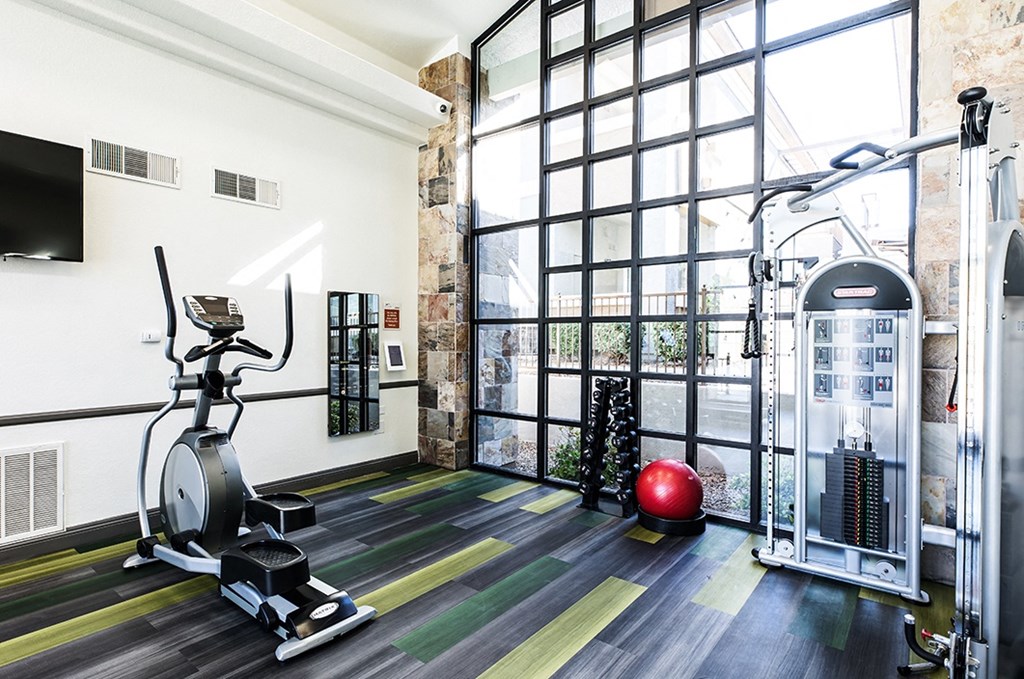Fitness room with cardio and strength equipment