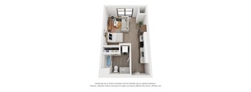 One bedroom floor plan  The Mansion_A1