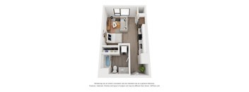 One bedroom floor plan The Mansion_A2