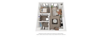 One bedroom floor plan The Mansion_B1