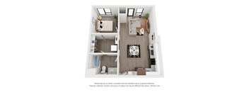 One bedroom floor plan  The Mansion_B11