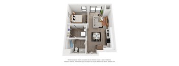One bedroom floor plan  The Mansion_B12