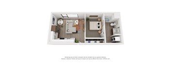 One bedroom floor plan  The Mansion_B16