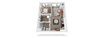 One bedroom floor plan  The Mansion_B2