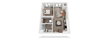 One bedroom floor plan  The Mansion_B3