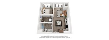 One bedroom floor plan  The Mansion_B4