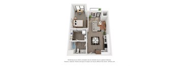 One bedroom floor plan  The Mansion_B5