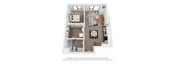 One bedroom floor plan  The Mansion_B6