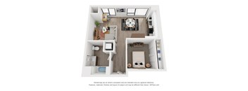 One bedroom floor plan  The Mansion_B9