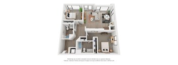 Two bedroom floor plan The Mansion_C1