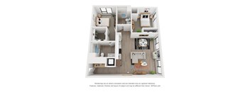 Two bedroom floor plan The Mansion_C10