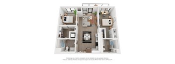 Two bedroom floor plan The Mansion_C2