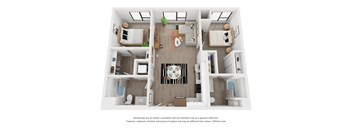 Two bedroom floor plan The Mansion_C4