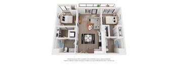Two bedroom floor plan The Mansion_C5