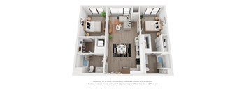 Two bedroom floor plan The Mansion_C6