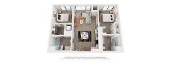Two bedroom floor plan The Mansion_C7