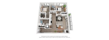 Two bedroom floor plan The Mansion_C9