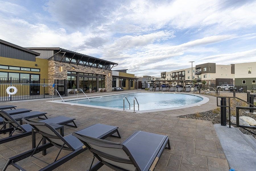 Pool with lounge chairs