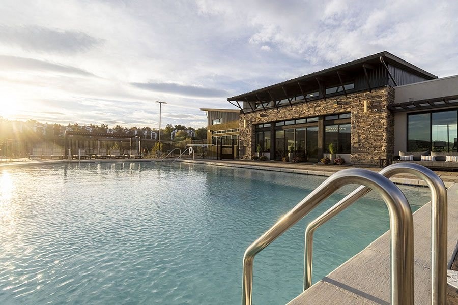 Pool with lounge chairs