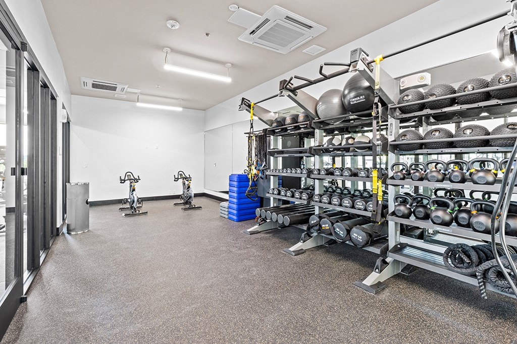 Gym with fitness equipment 