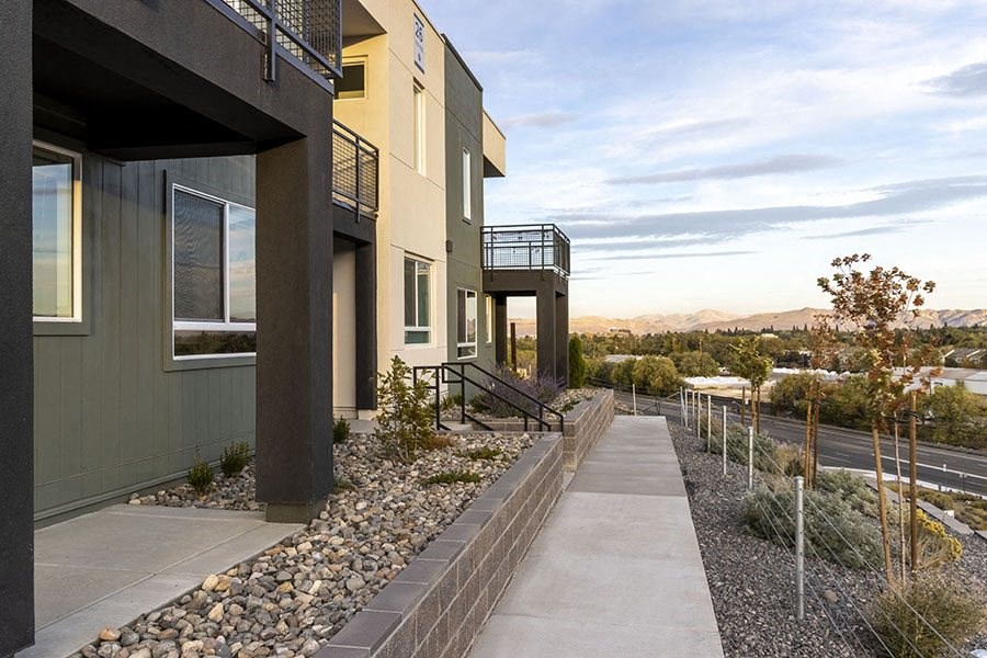 exterior of building  and sidewalk