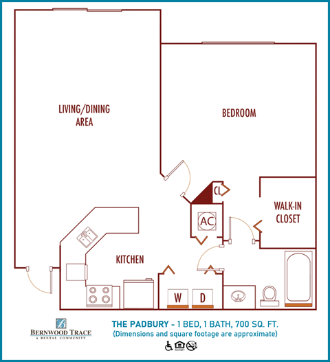 One bedroom floor plan