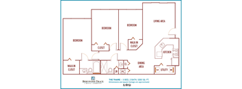 Three bedroom floor plan