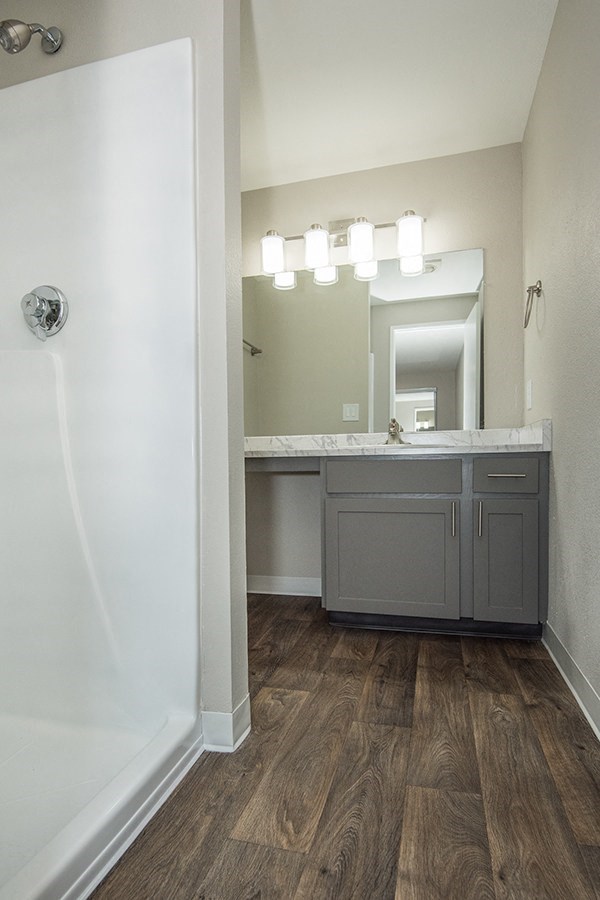 show and bath vanity