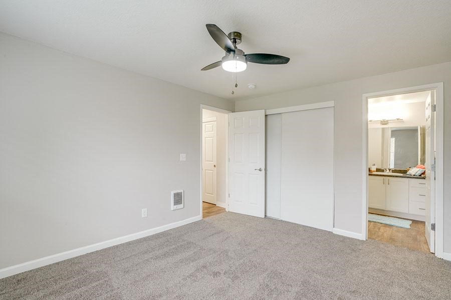 bedroom closet at TOWNSHIP Apartments, Oregon 97013