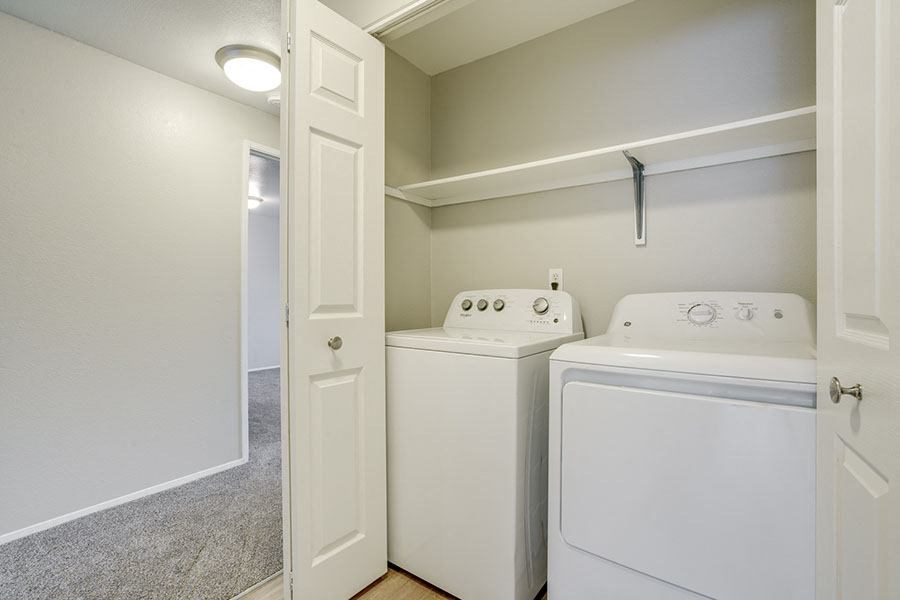 Washer and dryer at TOWNSHIP Apartments, CANBY, OR