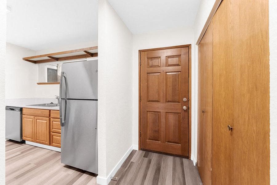 with appliances by entry door