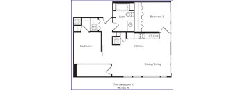 Two bedroom floor plan