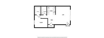 Renton Sage 1 bedroom 2D floor plan